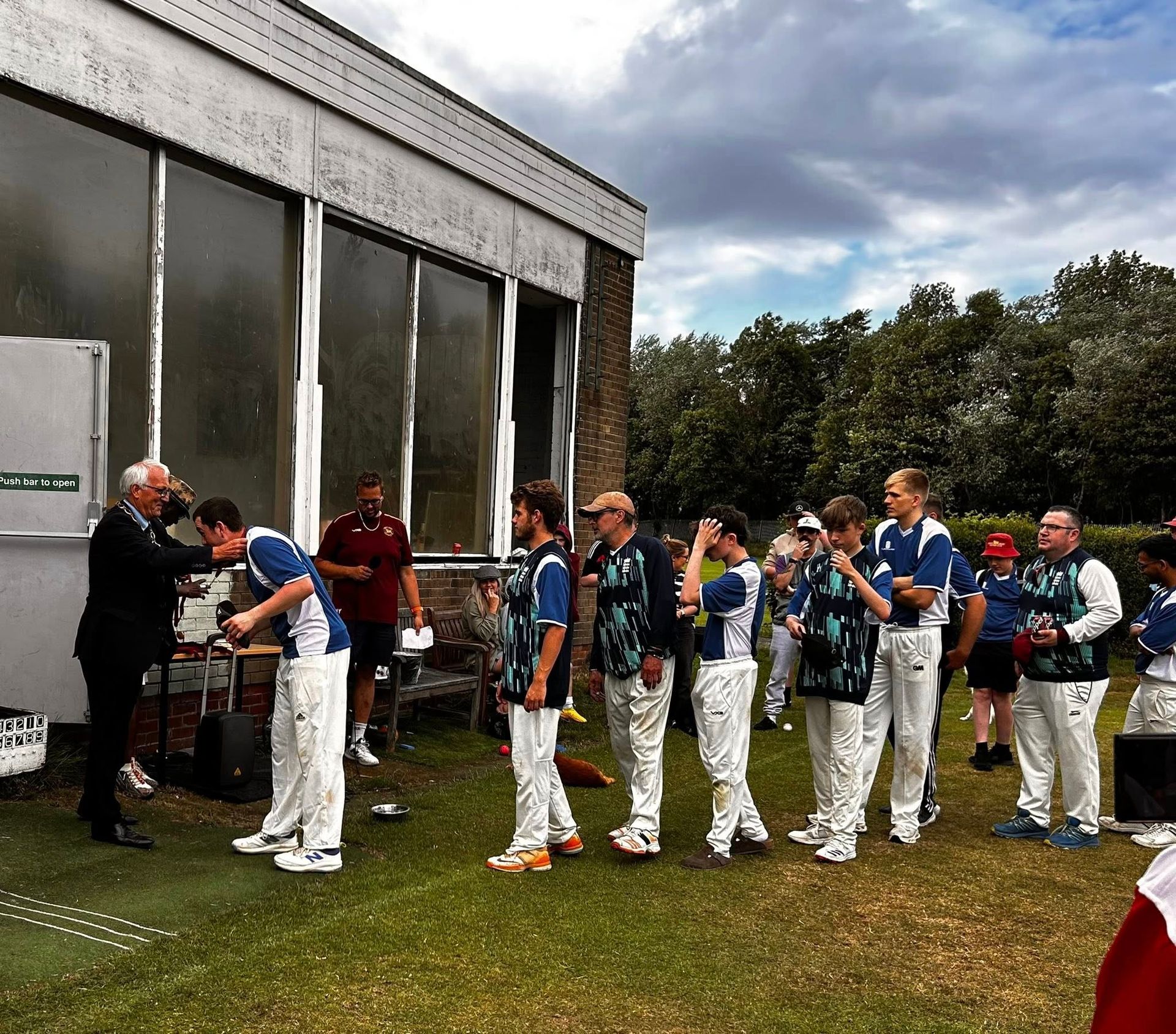 The Chair of North Tyneside, Councillor Nigel Huscroft presented medals to all players
